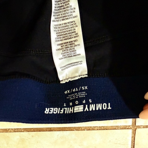 Tommy Hilfiger Black Leggings with Tricolor Waistband - Picture 2 of 6